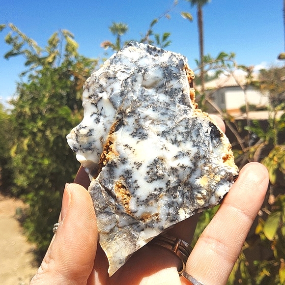 Semi Polished Beautiful Dendritic Opal Slab - Picture 3 of 17